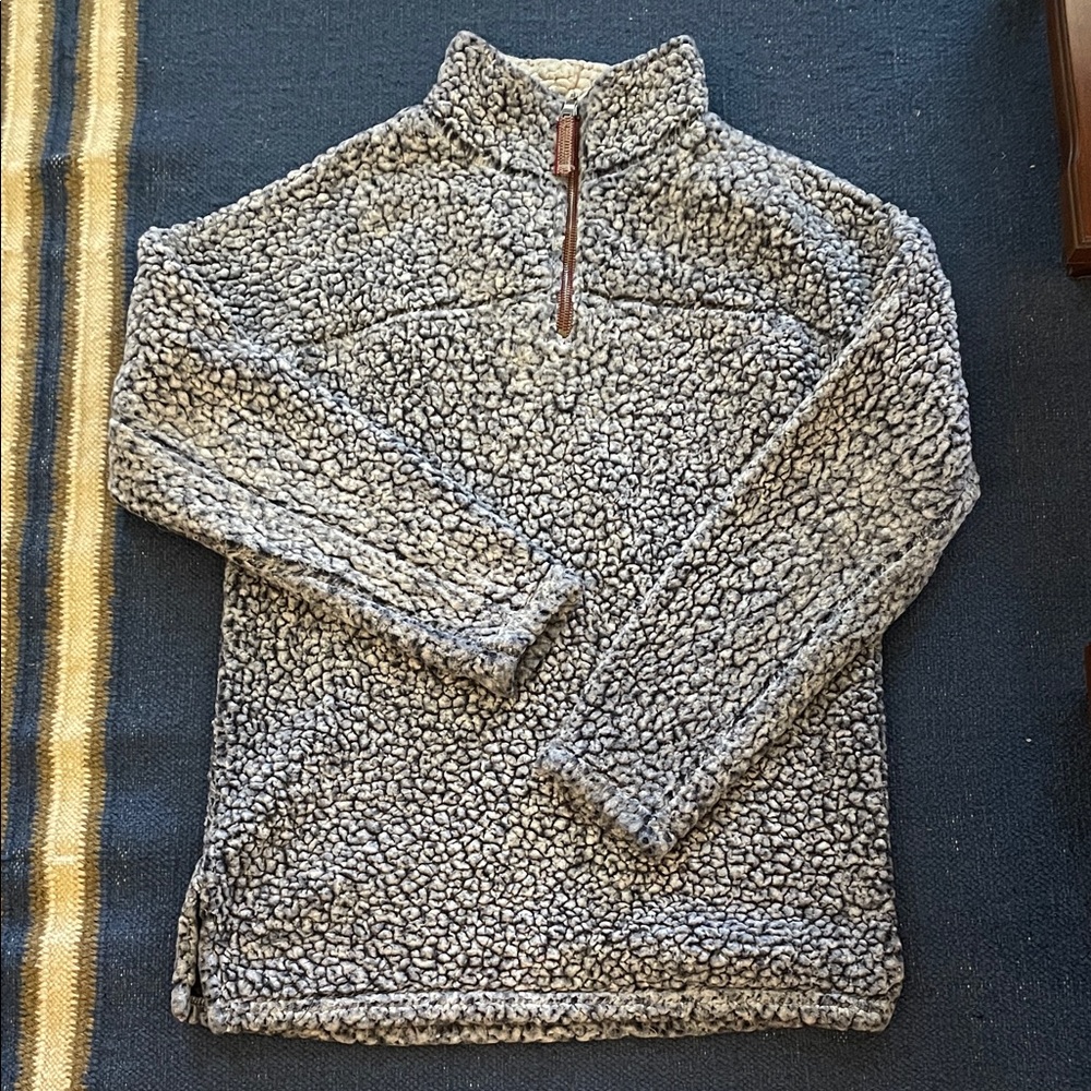 True Griit  blue  Zip-Up fluffy pull over